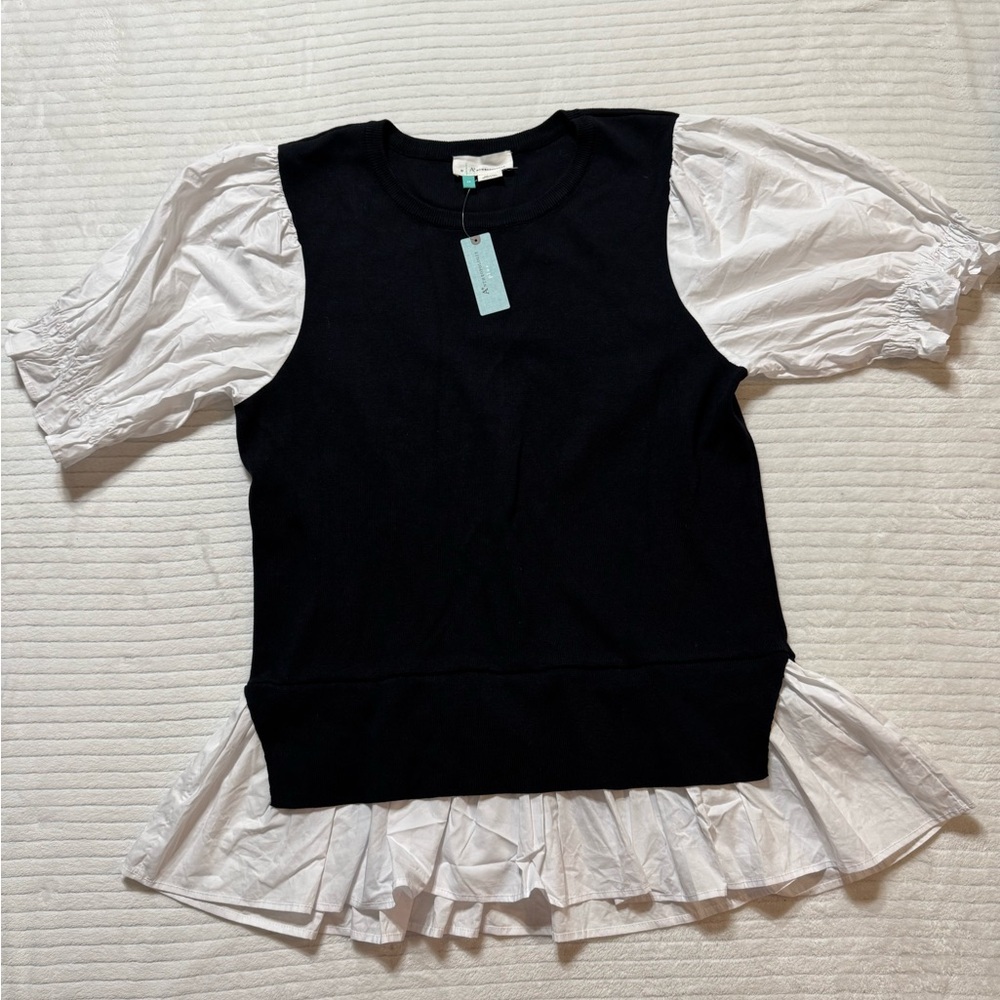 Anthropologie Black and White Layered Skirt